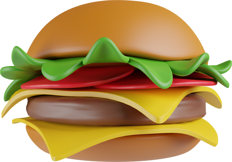 3d icon fast food burger